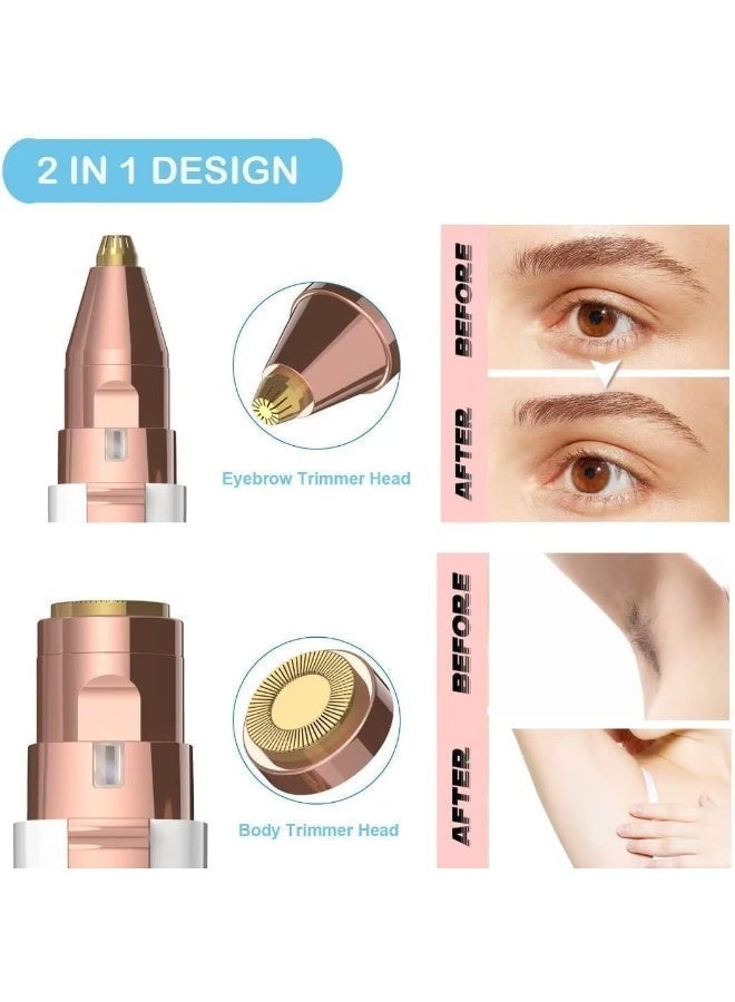 2-in-1 Face and Eyebrow Trimmer, Upper Lip Hair Remover, USB Rechargeable HX-202B - Image 3